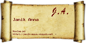 Janik Anna névjegykártya