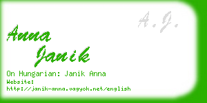 anna janik business card